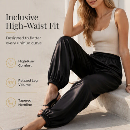 Women's Loose Satin Harem Pants