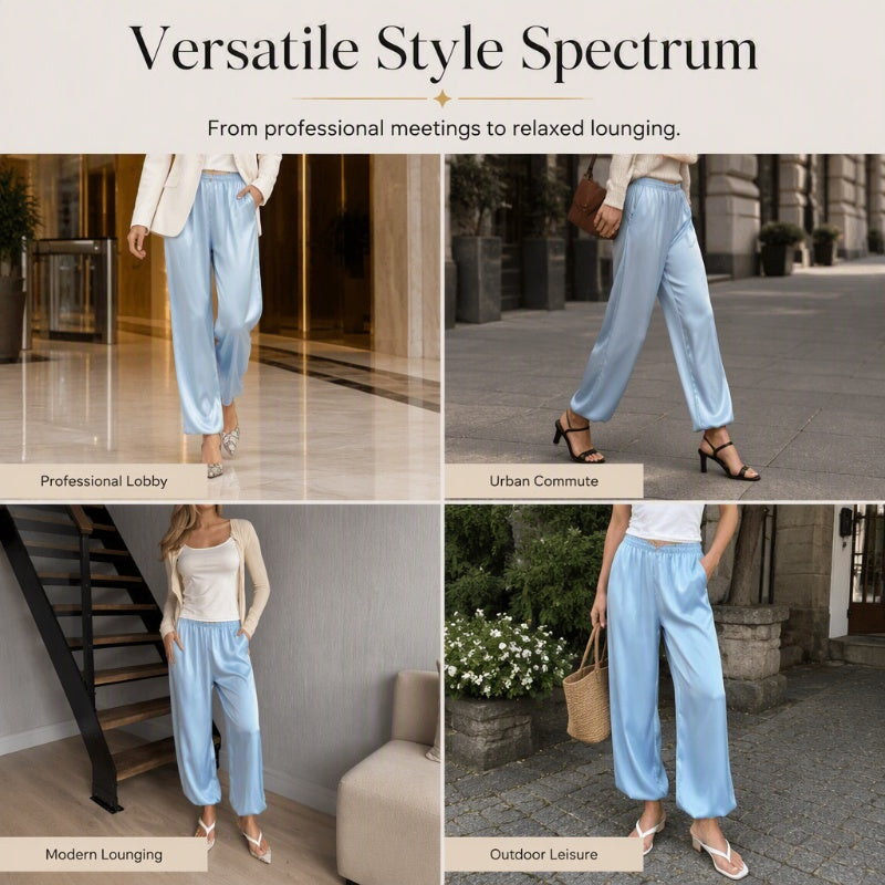 Women's Loose Satin Harem Pants