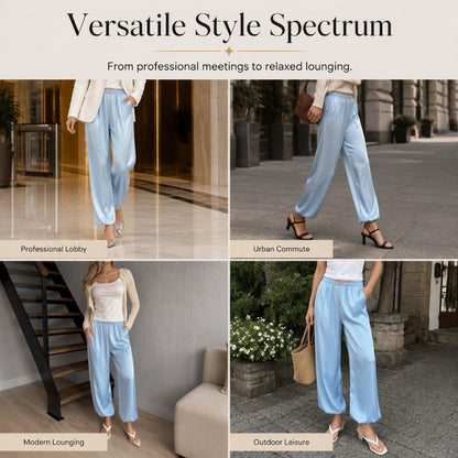 Women's Loose Satin Harem Pants