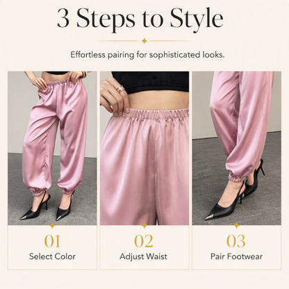 Women's Loose Satin Harem Pants