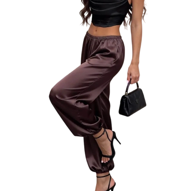Women's Loose Satin Harem Pants