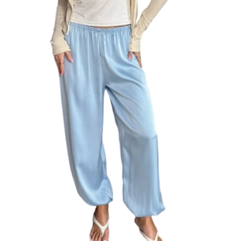 Women's Loose Satin Harem Pants