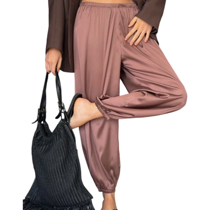 Women's Loose Satin Harem Pants