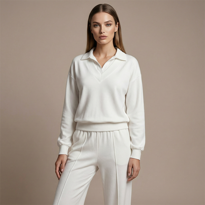 Women's Long Sleeve Top and Wide-Leg Pants Set