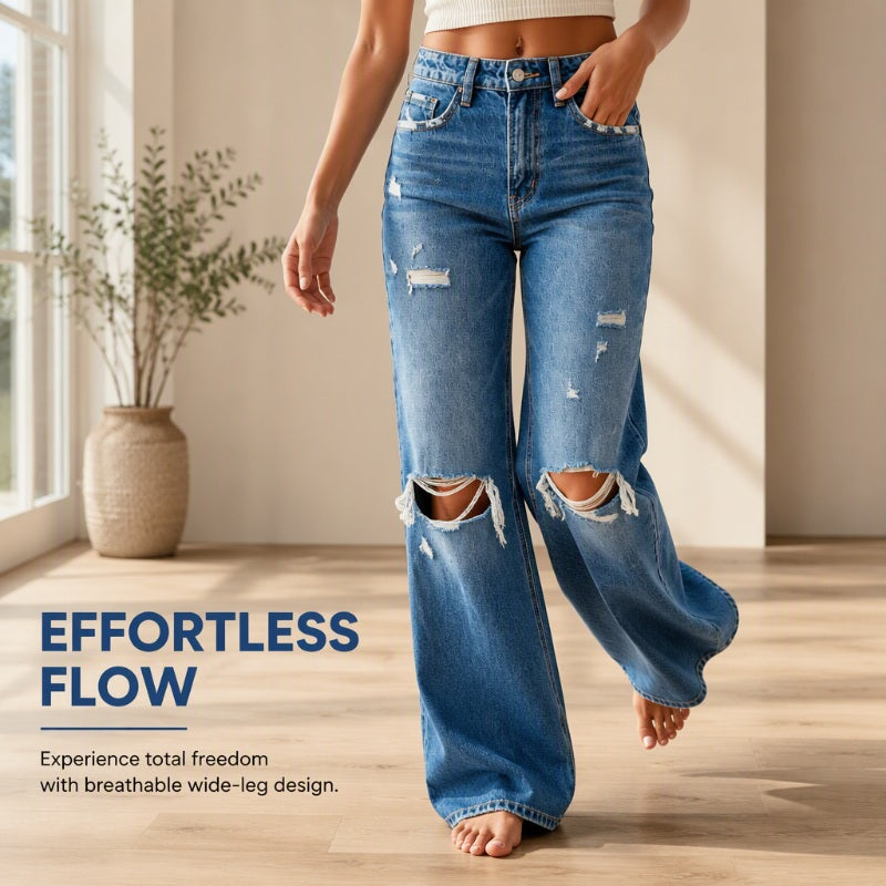 Women's Chic High Waisted Ripped Jeans