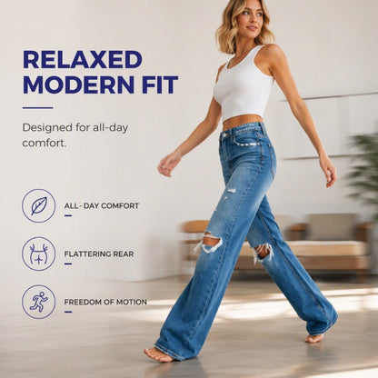 Women's Chic High Waisted Ripped Jeans