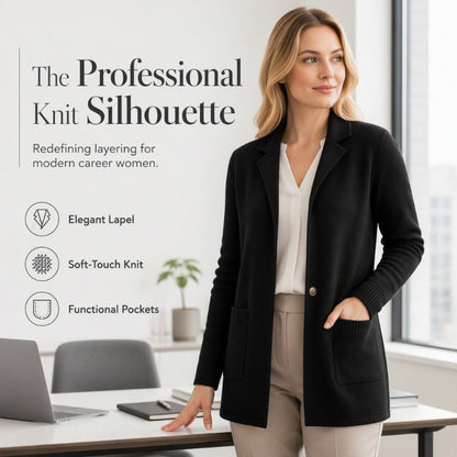 Women's Lapel Collar Knit Cardigan