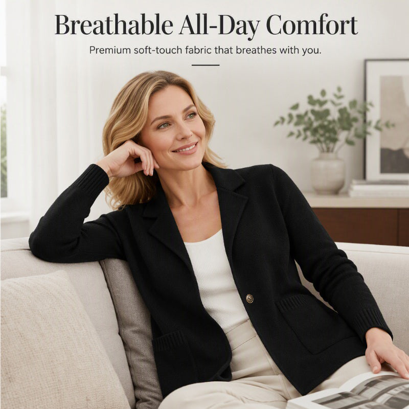 Women's Lapel Collar Knit Cardigan