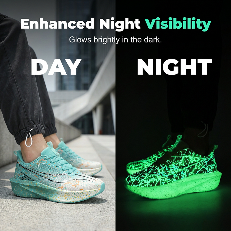 Glow-in-the-Dark Splatter Print Casual Sneakers