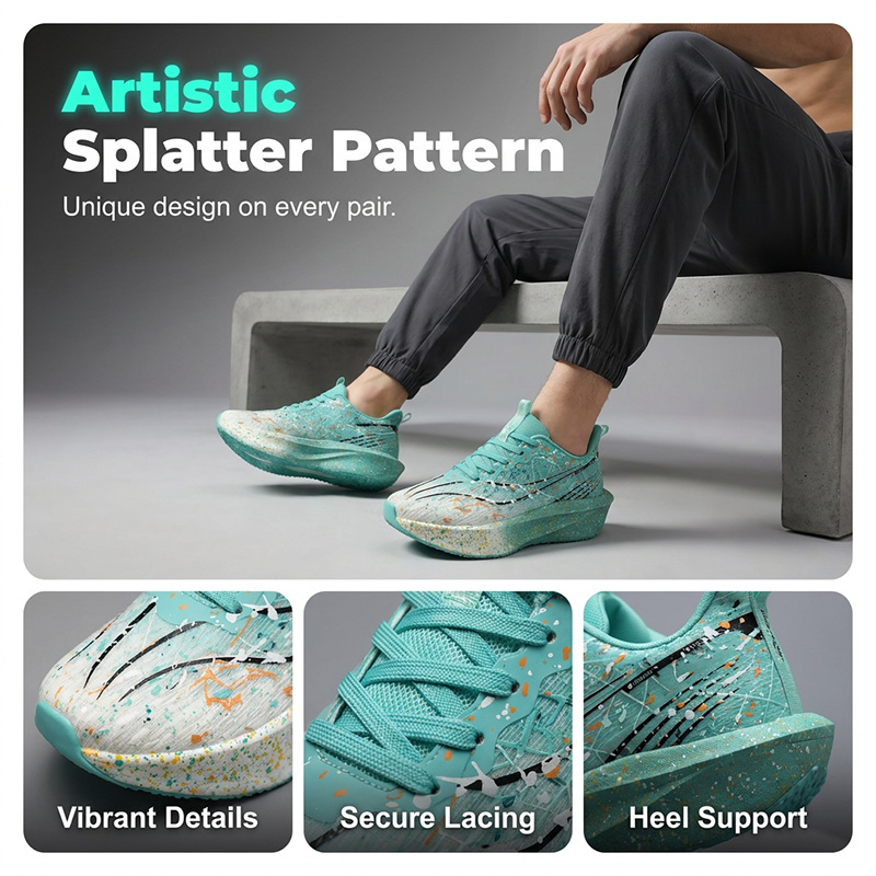 Glow-in-the-Dark Splatter Print Casual Sneakers