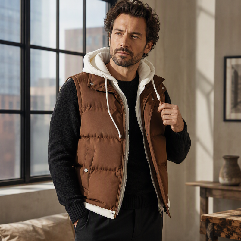 Thickened Hooded Winter Puffer Vest