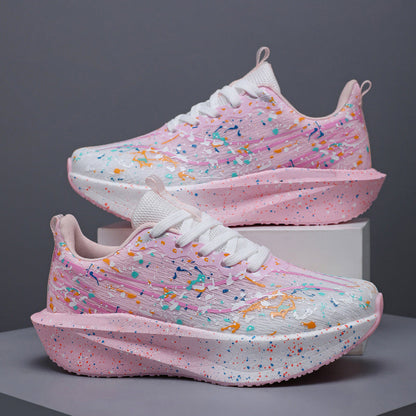 Glow-in-the-Dark Splatter Print Casual Sneakers