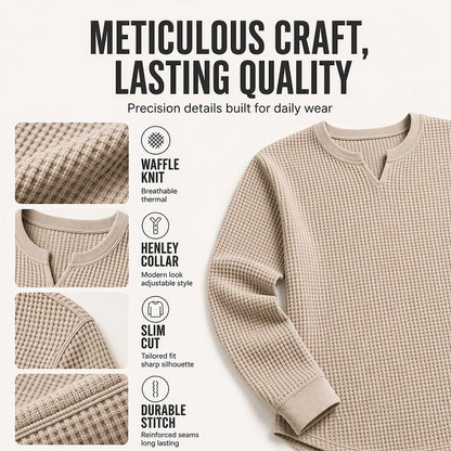 Men's Slim Fit Waffle Knit V-Neck Shirt