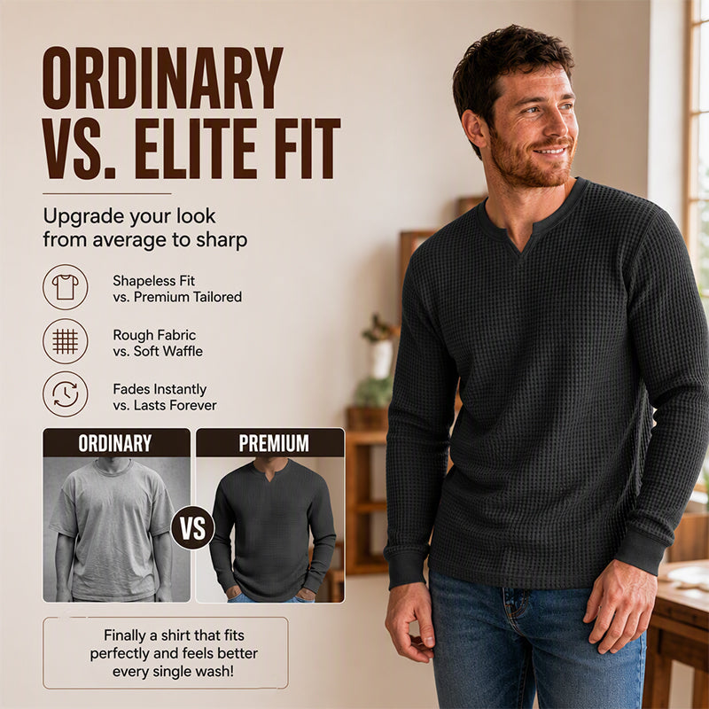 Men's Slim Fit Waffle Knit V-Neck Shirt