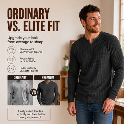 Men's Slim Fit Waffle Knit V-Neck Shirt