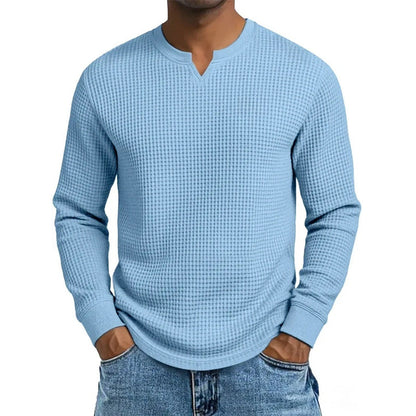 Men's Slim Fit Waffle Knit V-Neck Shirt