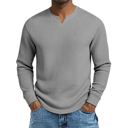 Men's Slim Fit Waffle Knit V-Neck Shirt