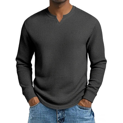 Men's Slim Fit Waffle Knit V-Neck Shirt