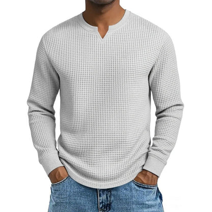 Men's Slim Fit Waffle Knit V-Neck Shirt