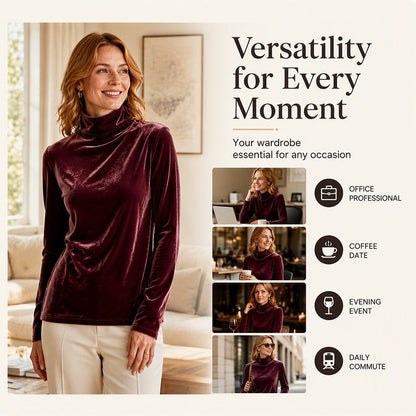 Women's Loose Turtleneck Long Sleeve Top