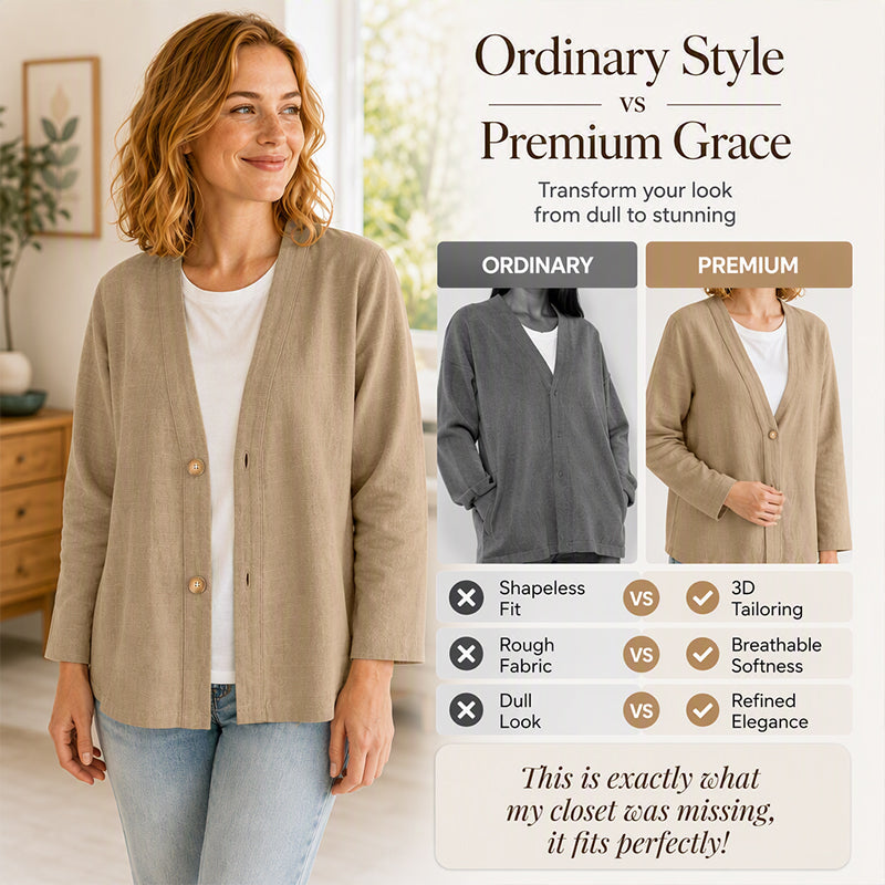 Women's Casual Breathable V-Neck Cardigan