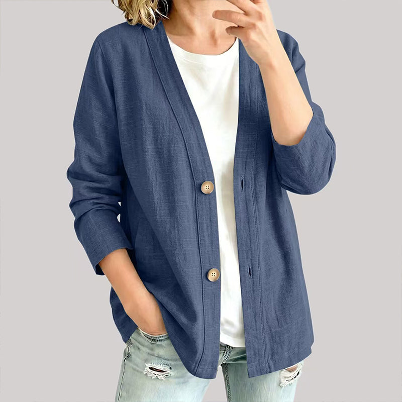 Women's Casual Breathable V-Neck Cardigan