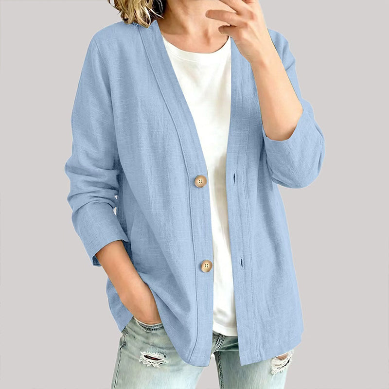 Women's Casual Breathable V-Neck Cardigan