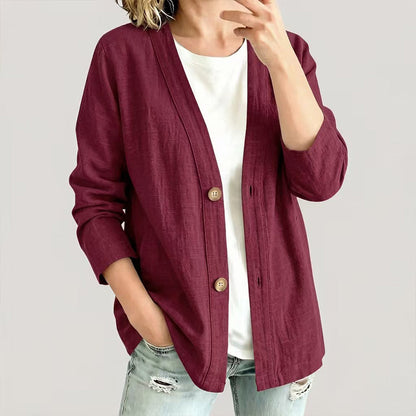 Women's Casual Breathable V-Neck Cardigan