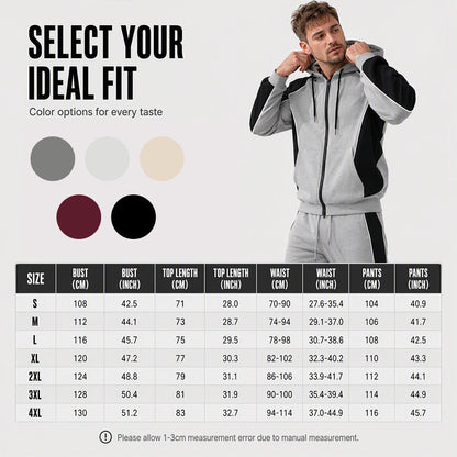 Men's Color-Block Zip-Up Hoodie & Sweatpants Set