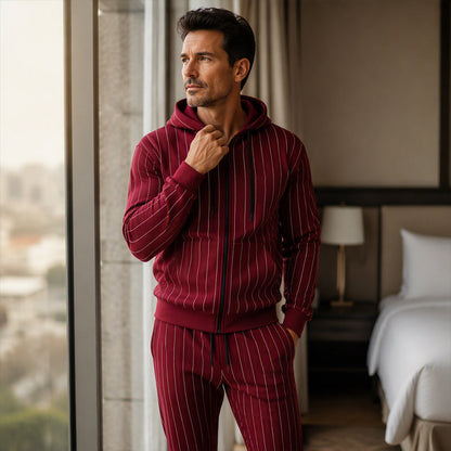 Men's Color-Block Zip-Up Hoodie & Sweatpants Set