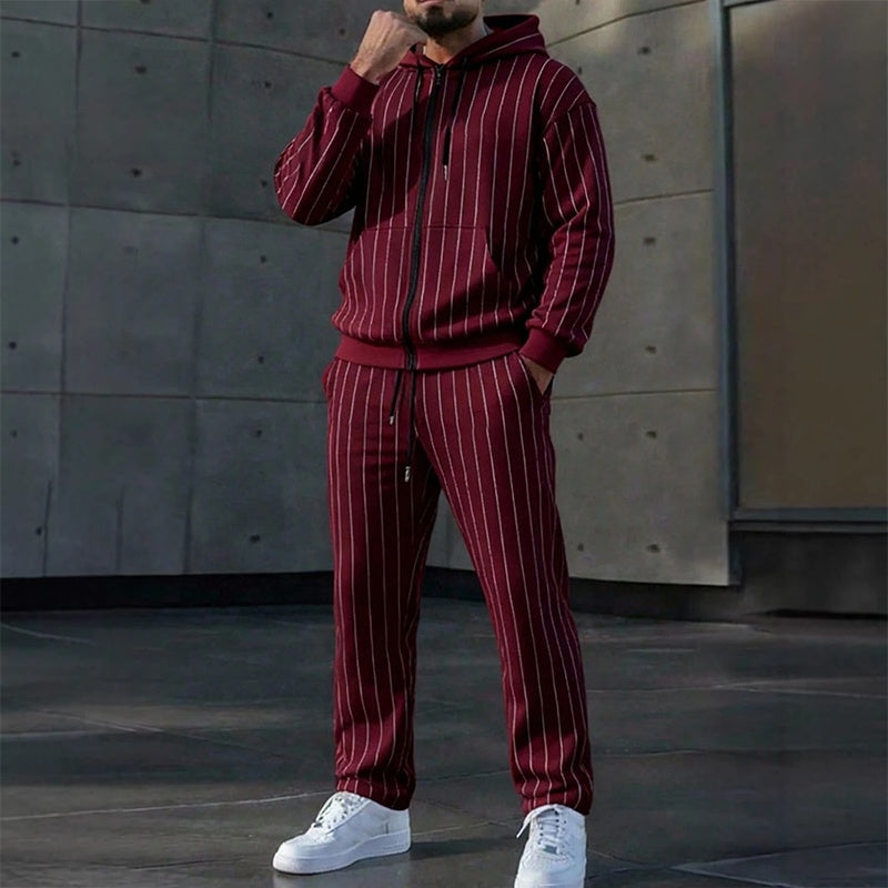 Men's Color-Block Zip-Up Hoodie & Sweatpants Set