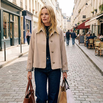 Women's Single-Breasted Cropped Jacket