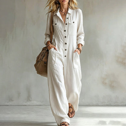 Women's Wide Leg Cargo Jumpsuit