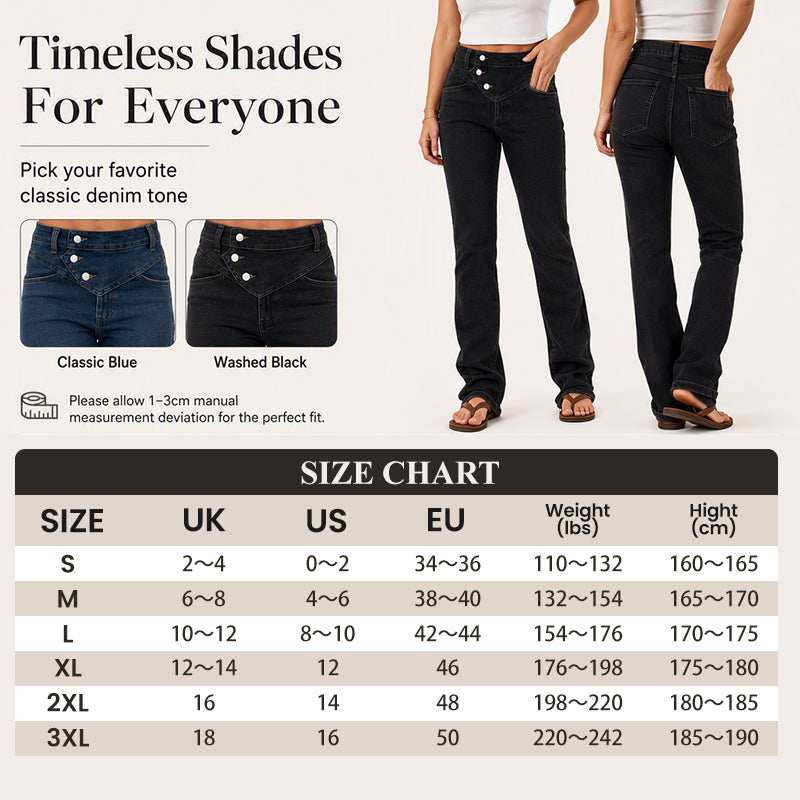 Women's High-Waisted Crossover Asymmetric Jeans