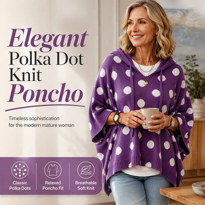 Women's Polka Dot Hooded Knit Top