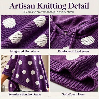 Women's Polka Dot Hooded Knit Top