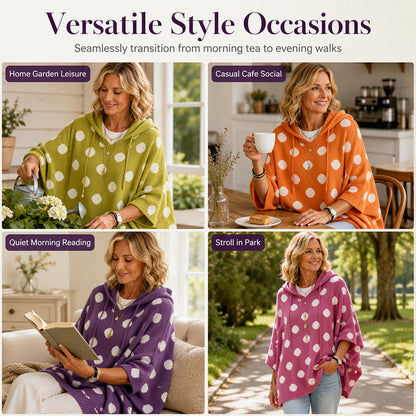 Women's Polka Dot Hooded Knit Top
