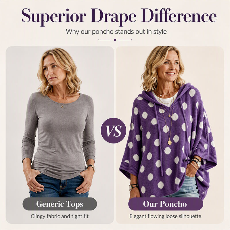 Women's Polka Dot Hooded Knit Top