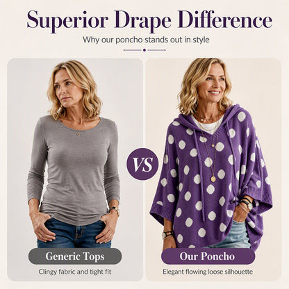Women's Polka Dot Hooded Knit Top