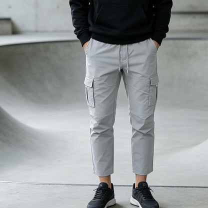Men's Slim Fit Cargo Pants with Drawstring