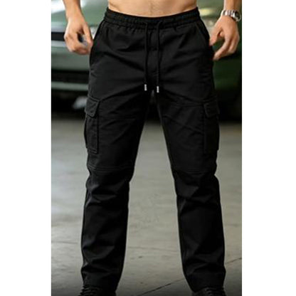 Men's Slim Fit Cargo Pants with Drawstring