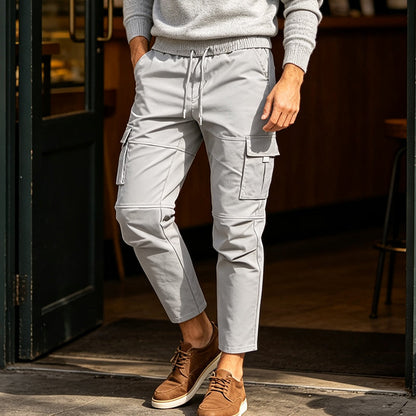 Men's Slim Fit Cargo Pants with Drawstring