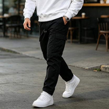 Men's Slim Fit Cargo Pants with Drawstring