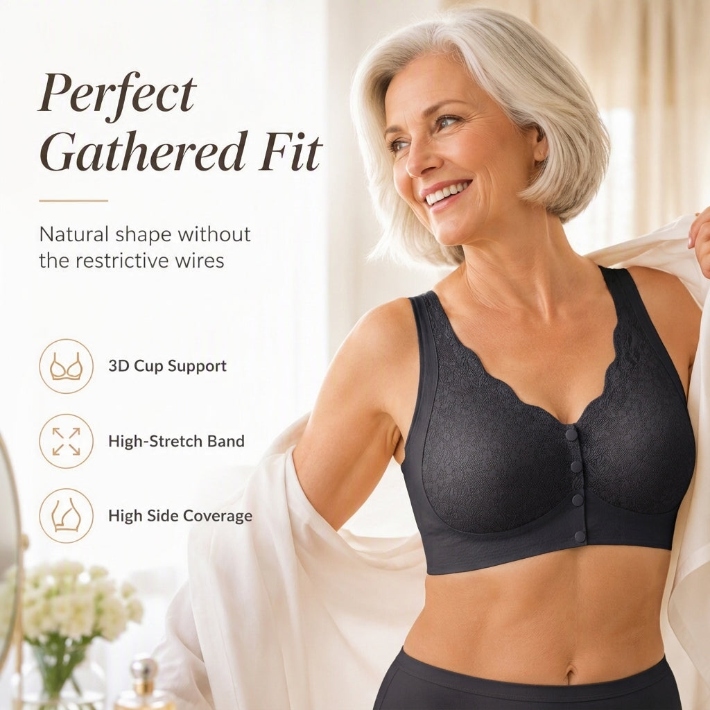 Front Closure Wire-Free Bra for Women