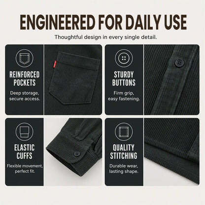 Men's Casual Corduroy Long Sleeve Shirt