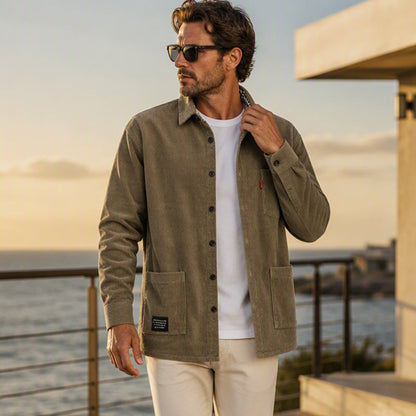 Men's Casual Corduroy Long Sleeve Shirt