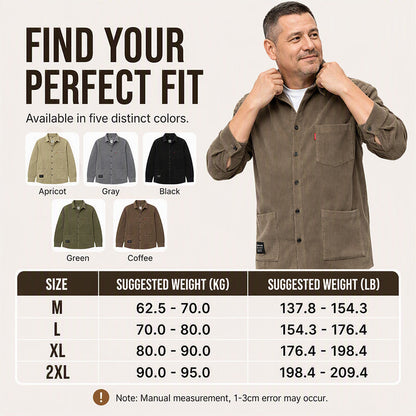 Men's Casual Corduroy Long Sleeve Shirt
