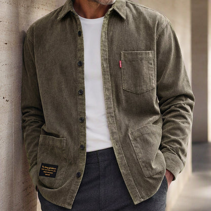 Men's Casual Corduroy Long Sleeve Shirt