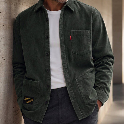 Men's Casual Corduroy Long Sleeve Shirt