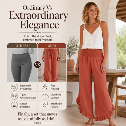Women's High Waist Cotton Linen Pants